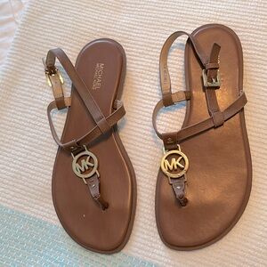 Michael Kors brown leather sandals